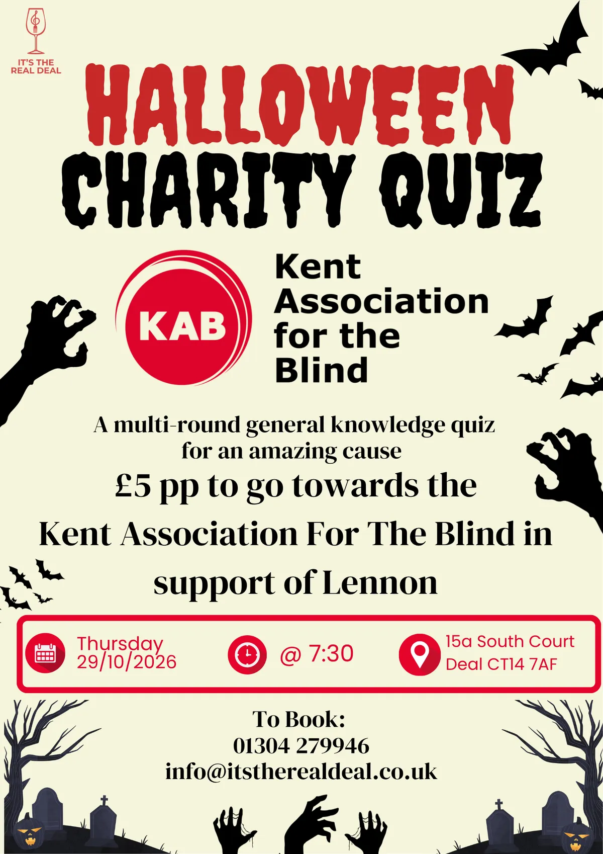Halloween Charity Quiz – Kent Association For The Blind, photo 1 of 1