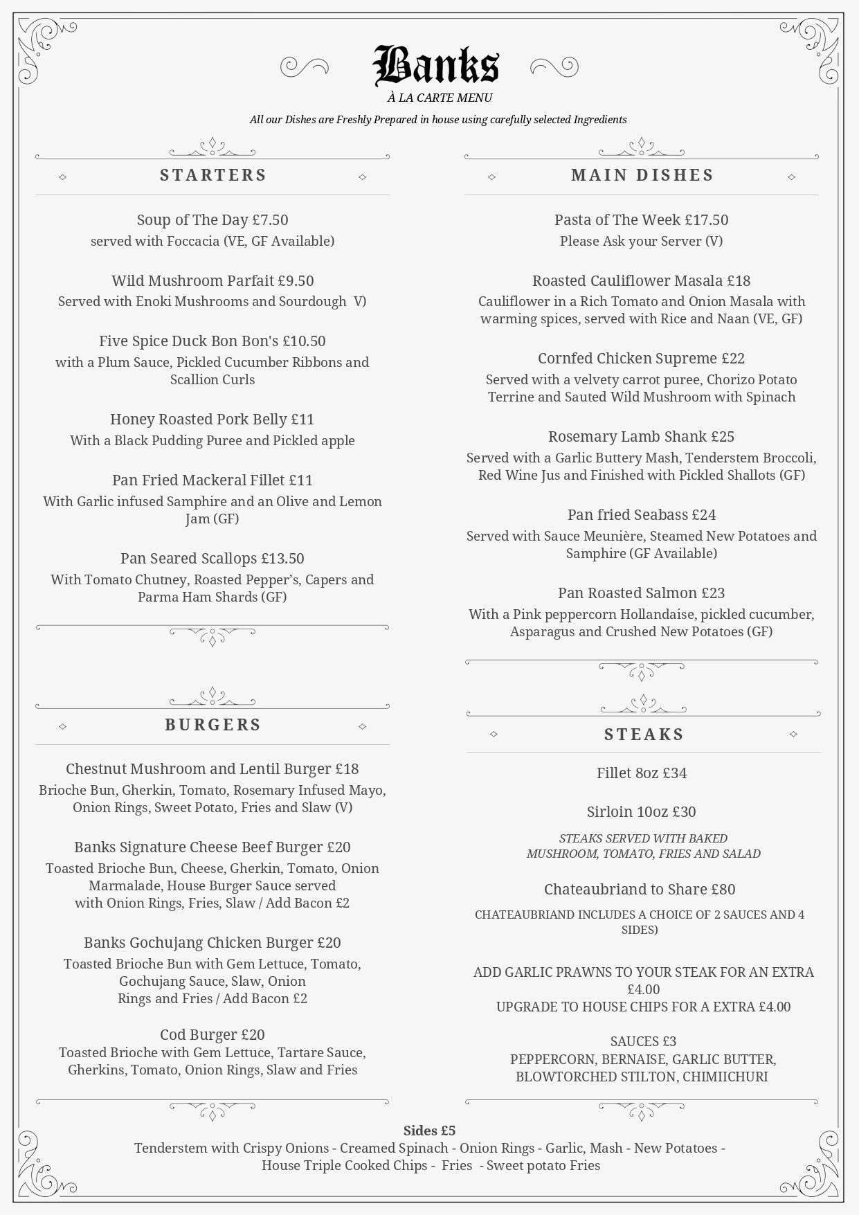 Banks Restaurant menu page





                                        2 - Minster on Sea