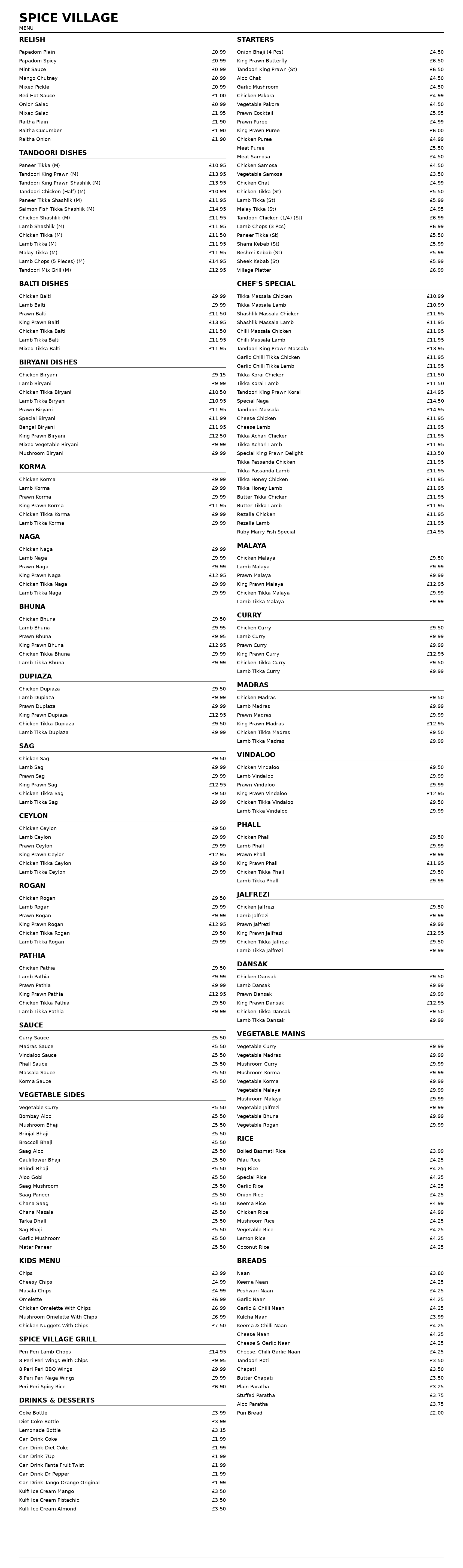 Spice Village menu page





                                        1 - Lordswood