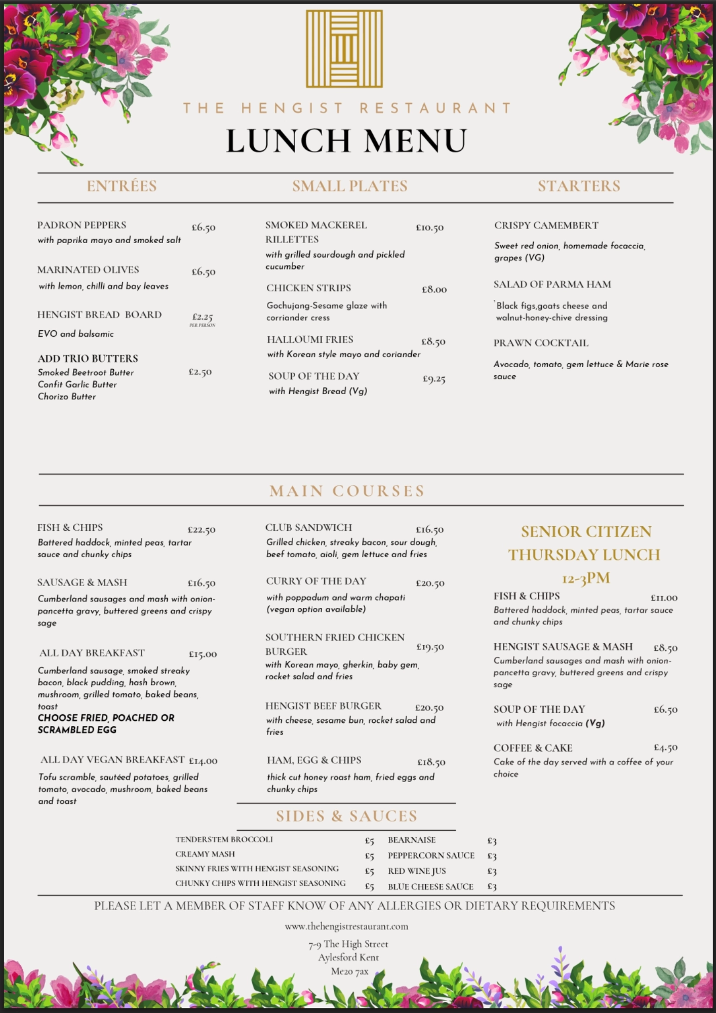 The Hengist menu page





                                        1 - Aylesford