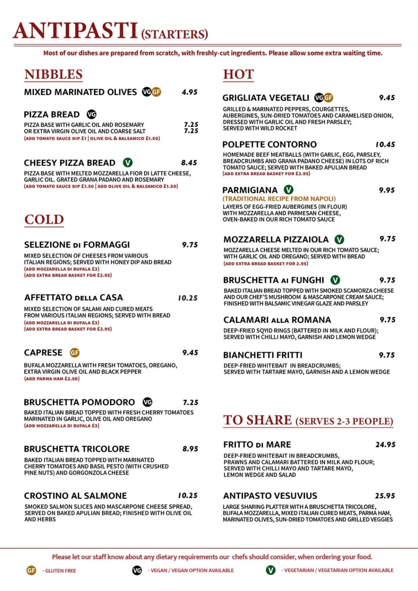Vesuvius Restaurant menu page





                                        1 - Maidstone